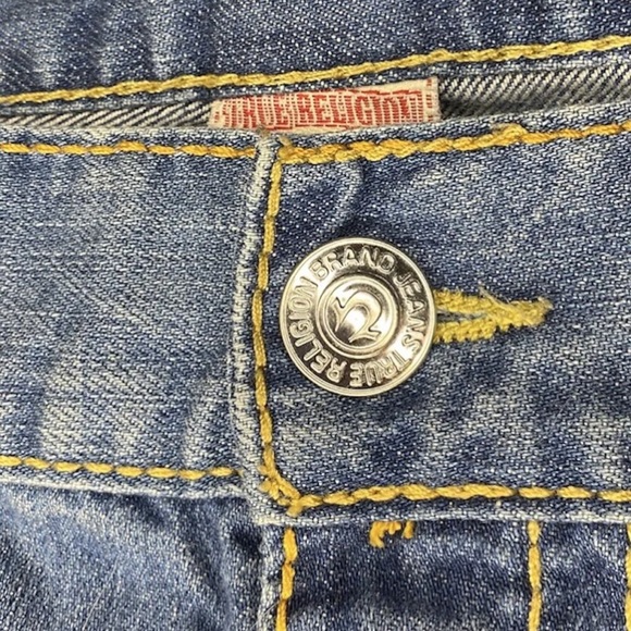Vintage Men’s True Religion Straight Jeans (38 X 32) Made In USA! 100% Cotton! - Picture 4 of 12